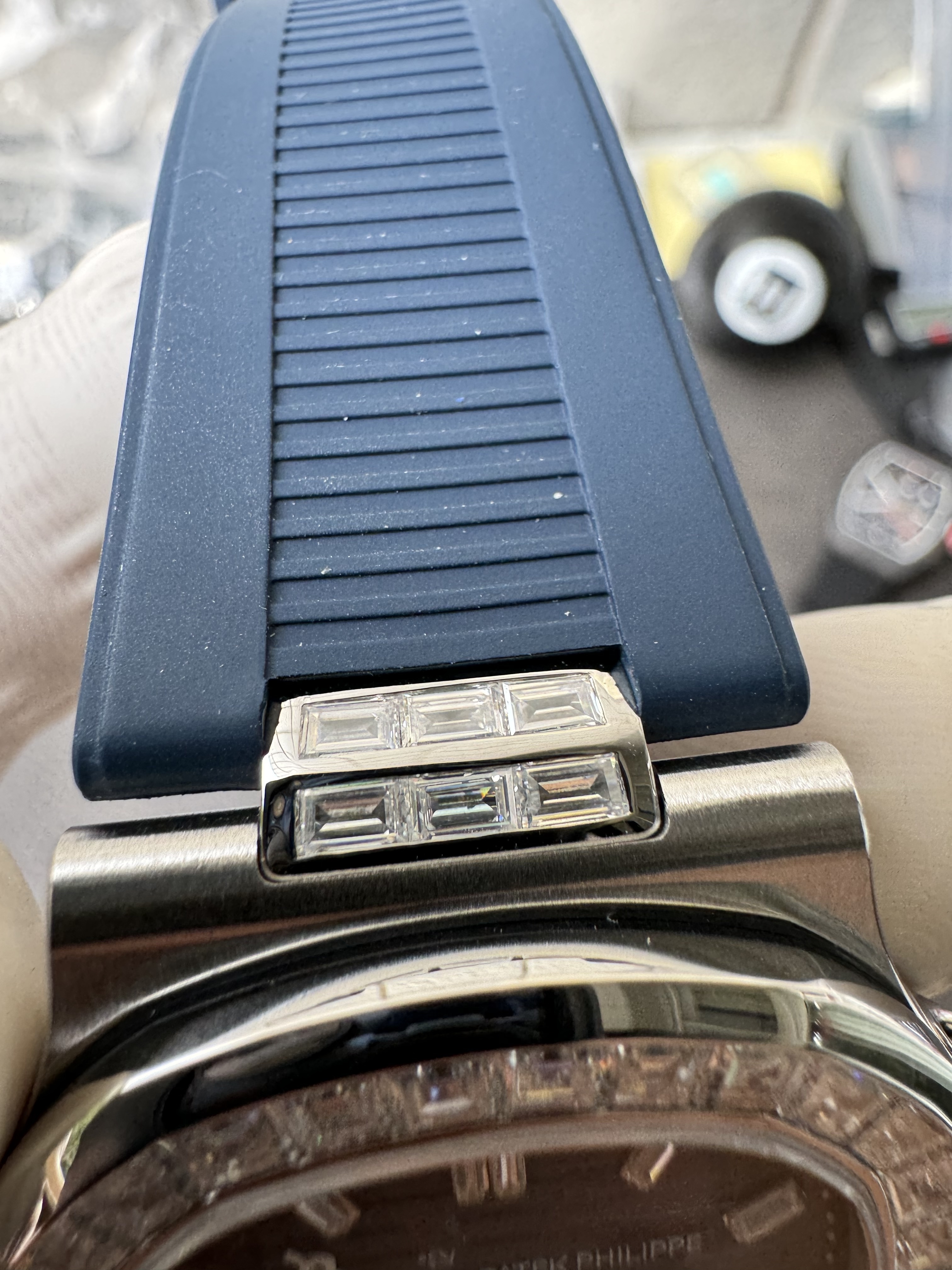 Super Clone 1:1 Patek Philippe Nautilus 5712 Blue Dial Perpetual Calendar with Diamond Bezel – Blue Rubber Strap