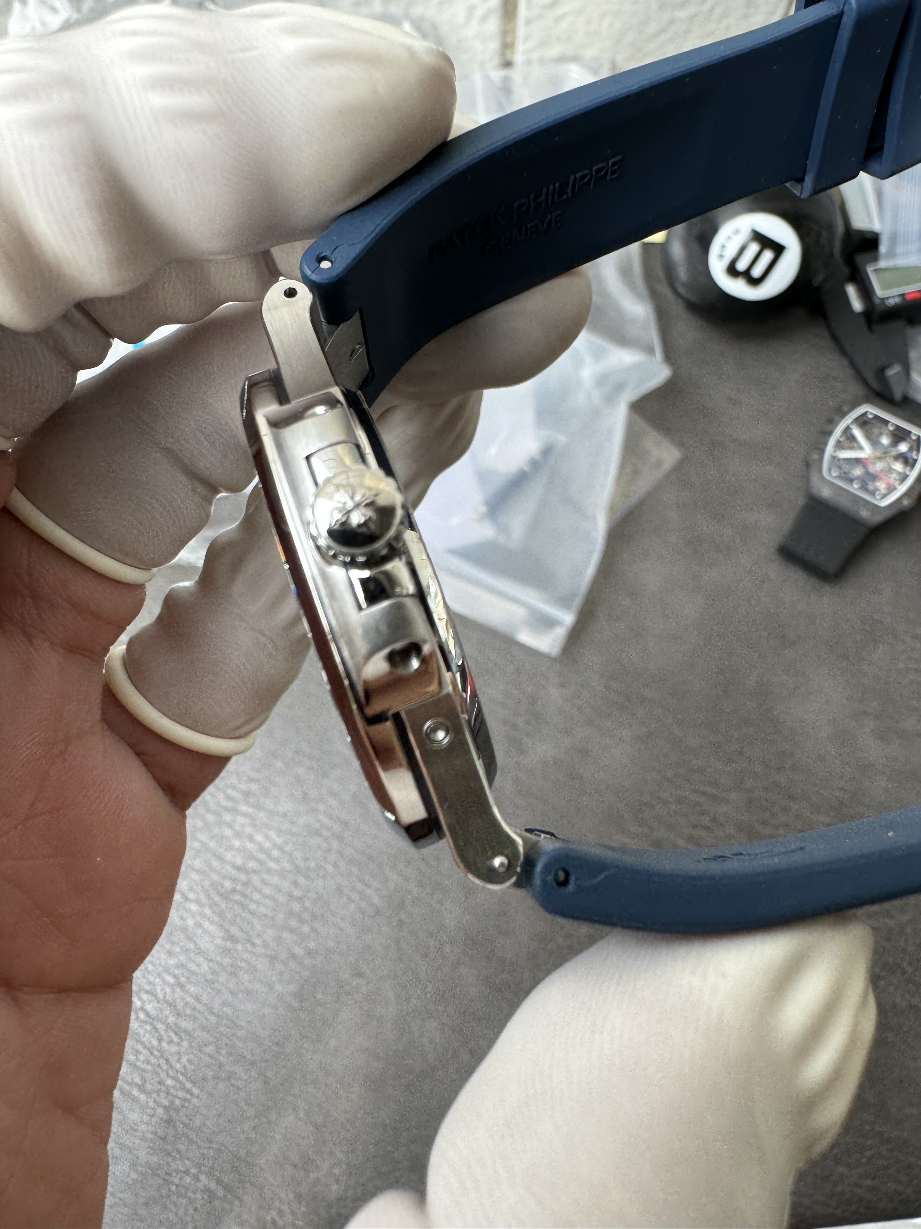 Super Clone 1:1 Patek Philippe Nautilus 5712 Blue Dial Perpetual Calendar with Diamond Bezel – Blue Rubber Strap