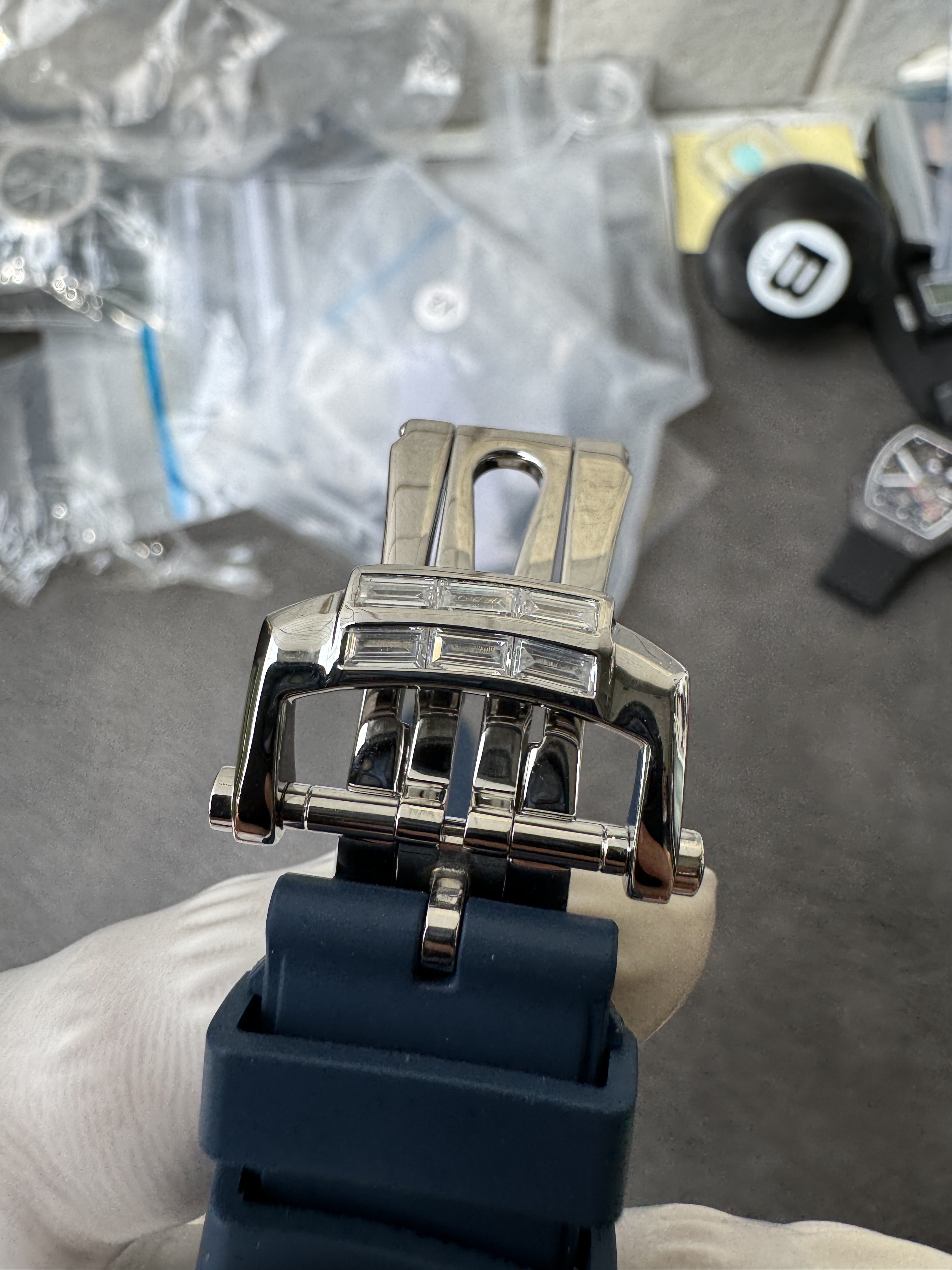 Super Clone 1:1 Patek Philippe Nautilus 5712 Blue Dial Perpetual Calendar with Diamond Bezel – Blue Rubber Strap