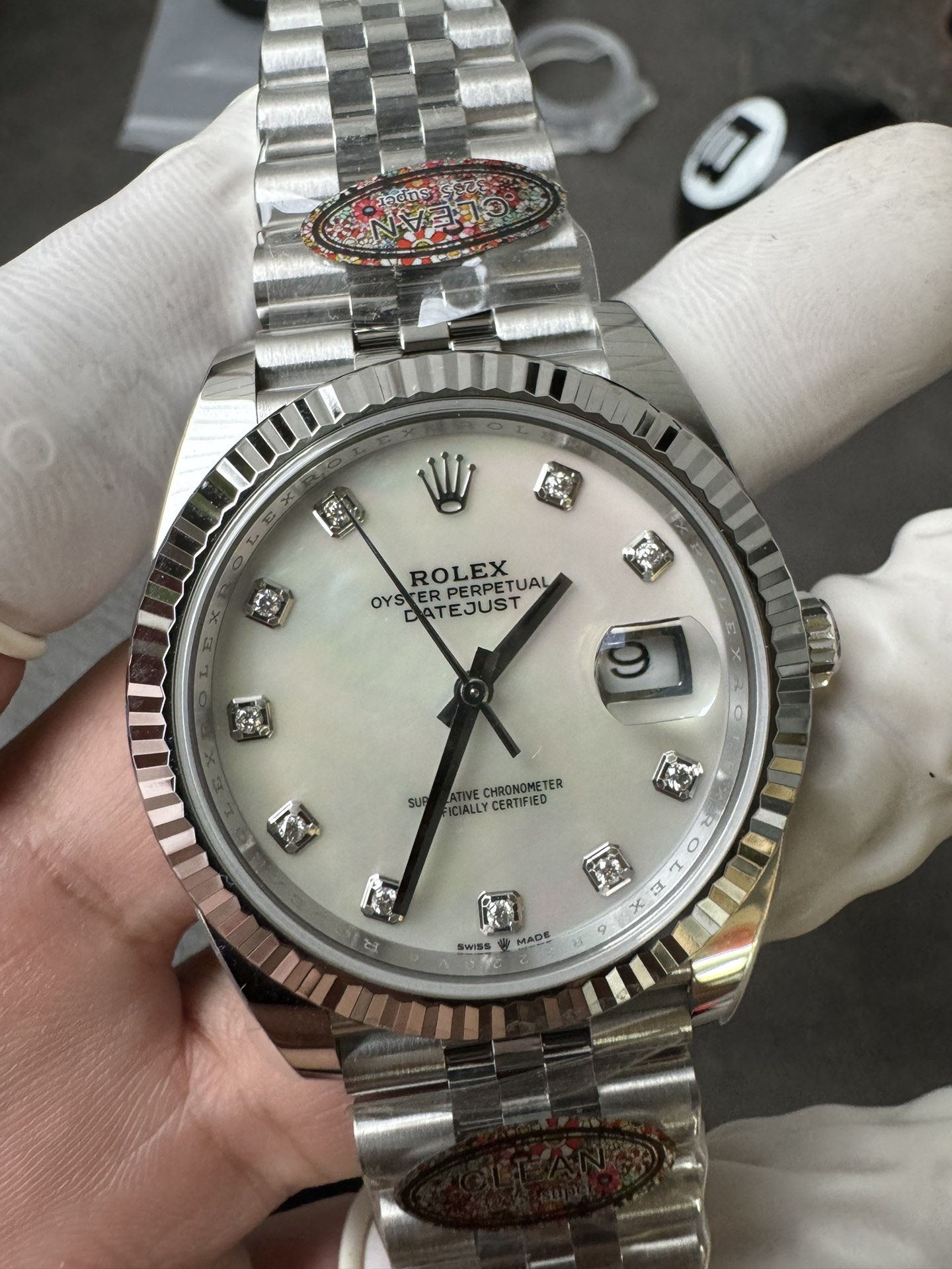Super Clone Rolex 1:1 Datejust 41mm 126234 MOP Diamond Dial 3235 Movement