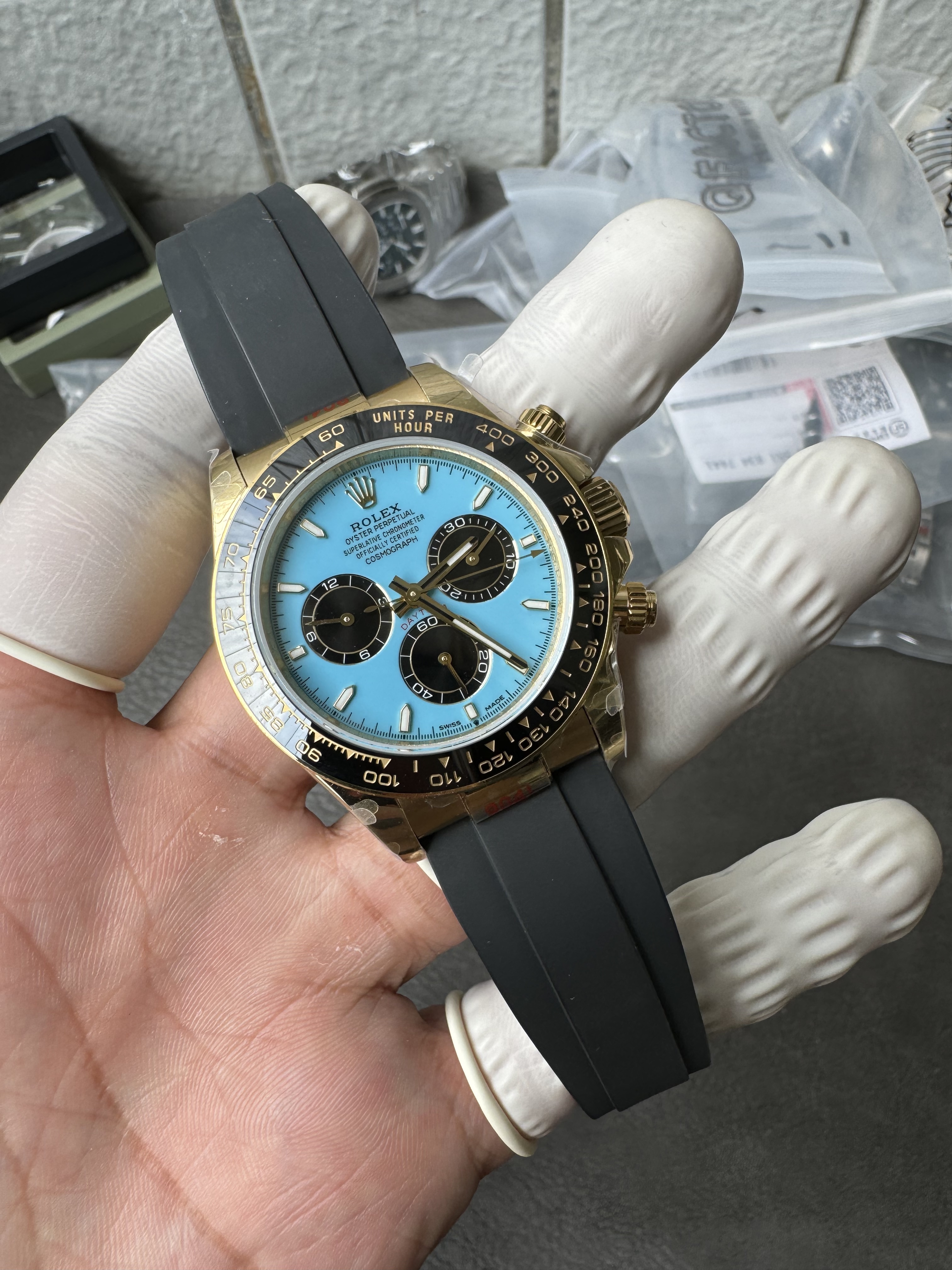 Rolex Cosmograph New Daytona m126518ln-0014 with Turquoise Blue Dial 4131 movement Super clone (Gain weight)