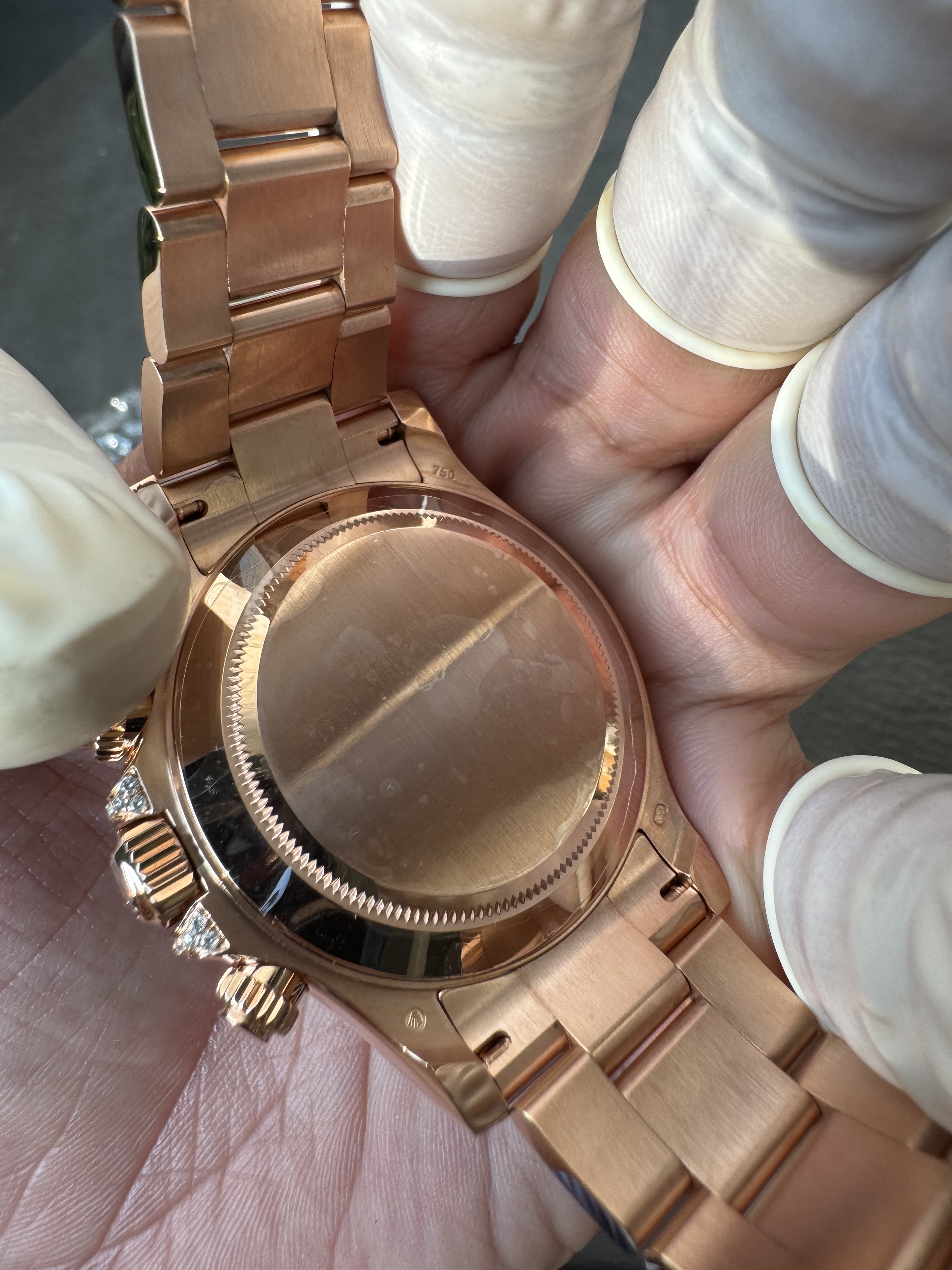 Super clone Rolex 1:1 Daytona black dial rainbow rose gold diamond