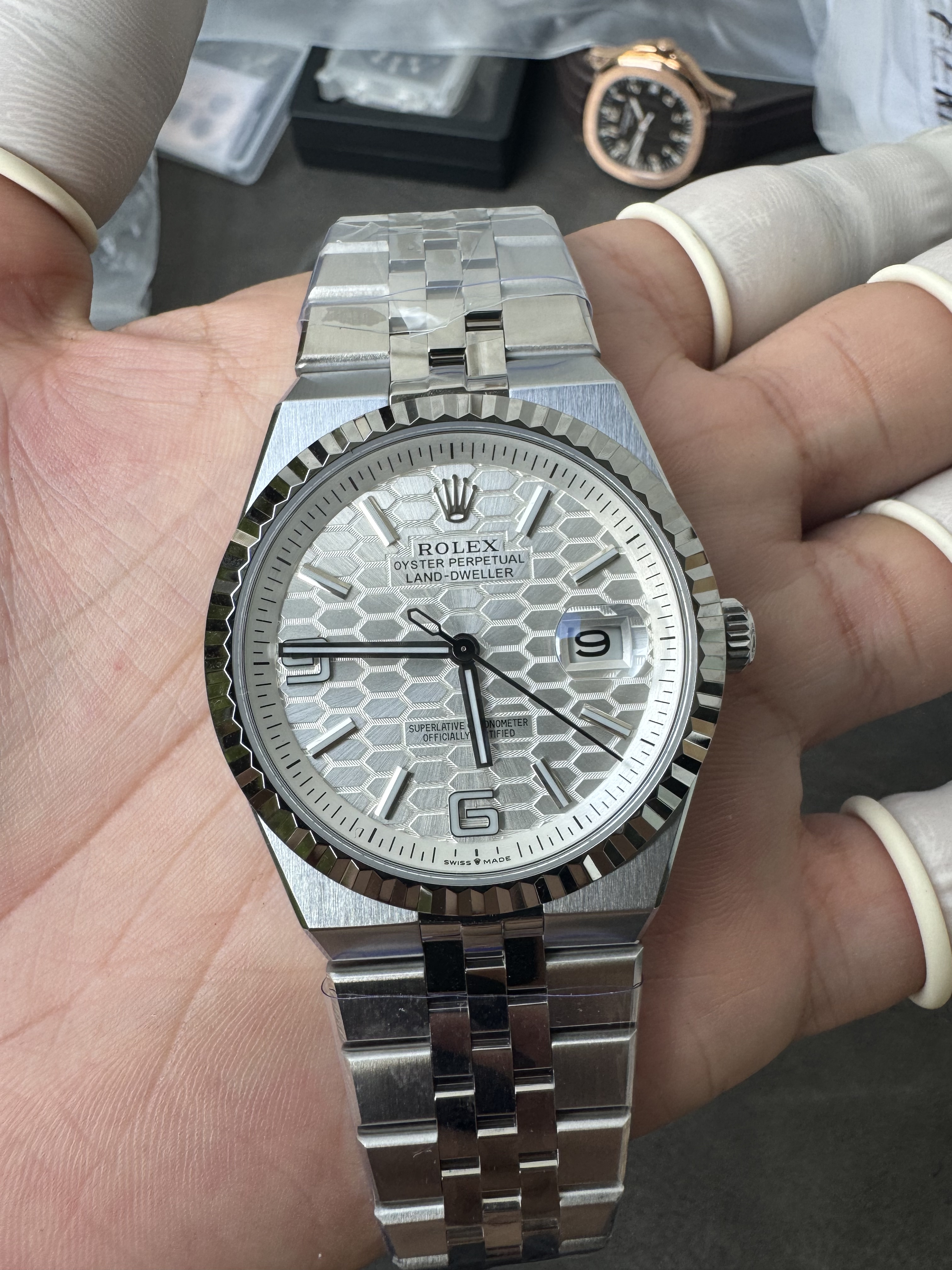 Super Clone Rolex 1:1 2025 Land-Dweller Oyster, 40 mm, Oystersteel and white gold