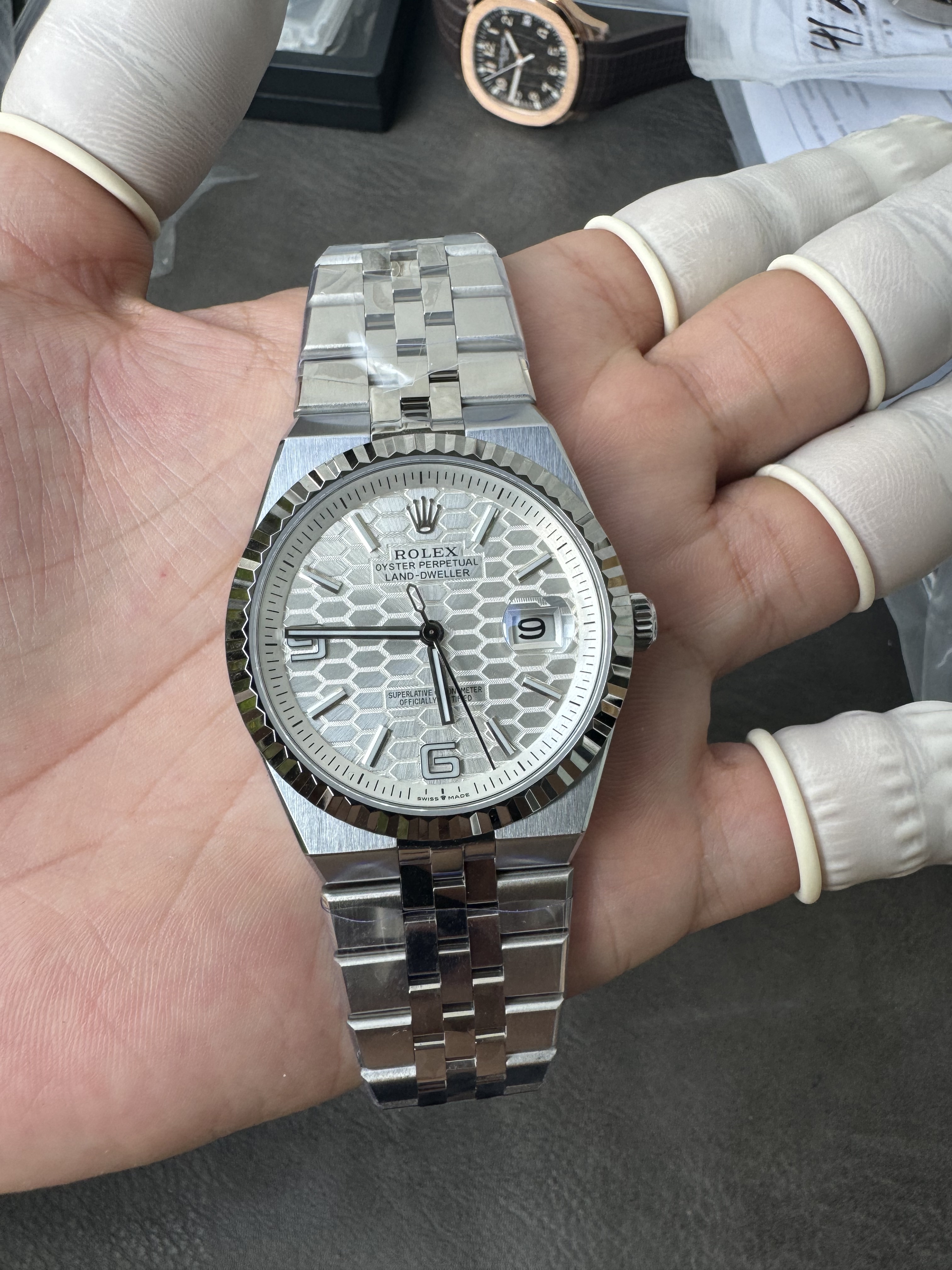 Super Clone Rolex 1:1 2025 Land-Dweller Oyster, 40 mm, Oystersteel and white gold