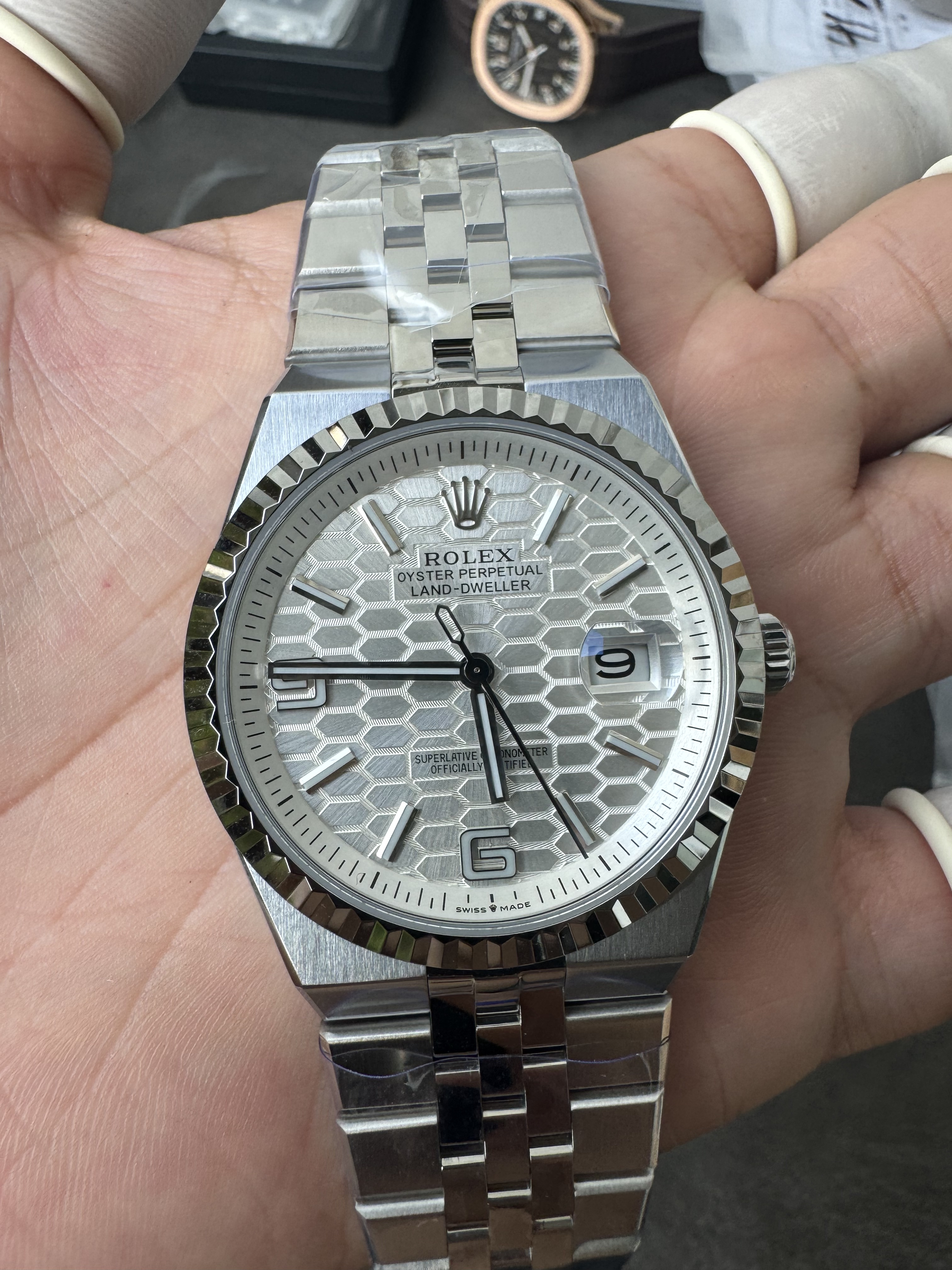 Super Clone Rolex 1:1 2025 Land-Dweller Oyster, 40 mm, Oystersteel and white gold