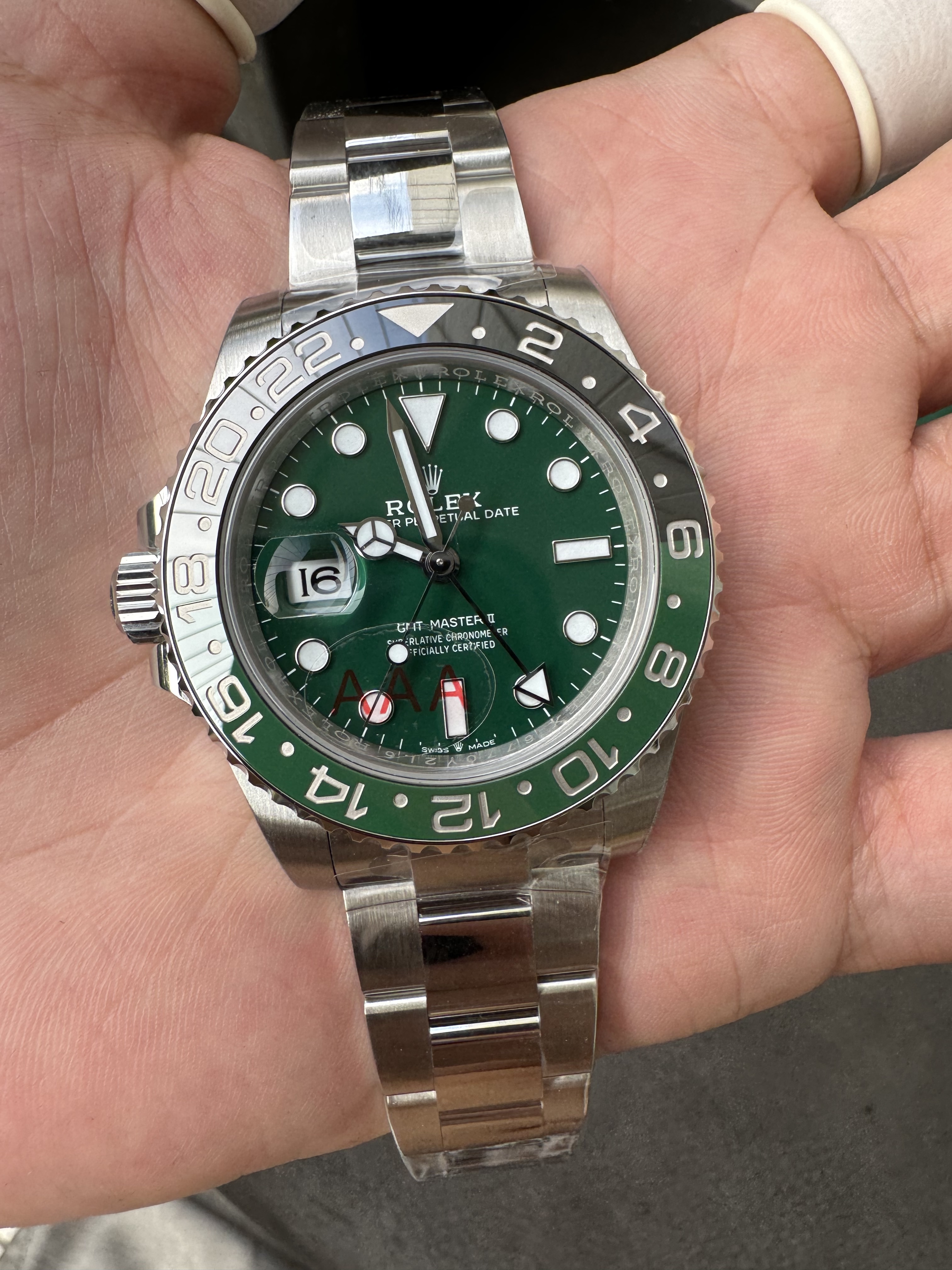 Rolex GMT Master II m126729VTNR-0001 Green ceramic dial on Oyster (40mm) Super Clone