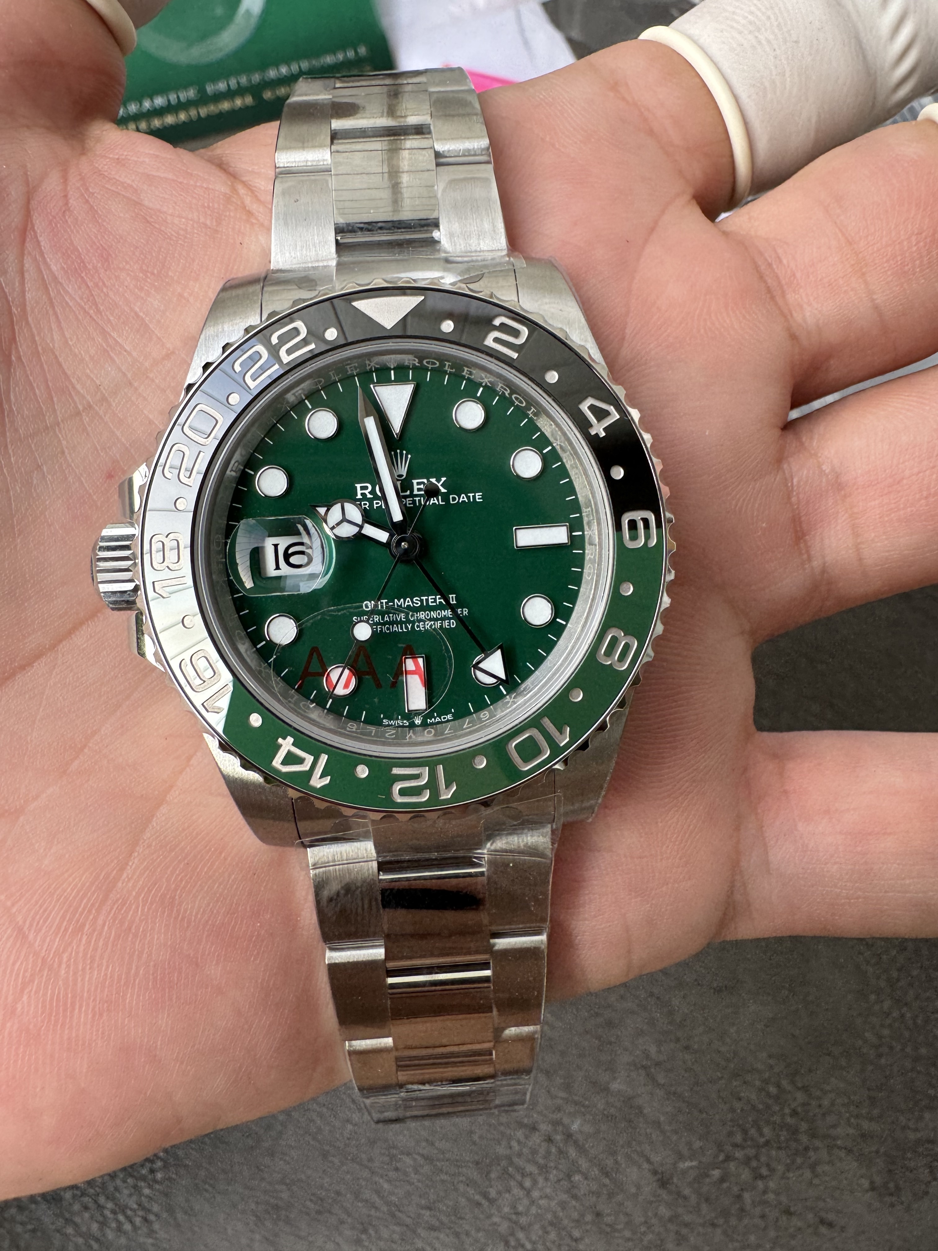 Rolex GMT Master II m126729VTNR-0001 Green ceramic dial on Oyster (40mm) Super Clone