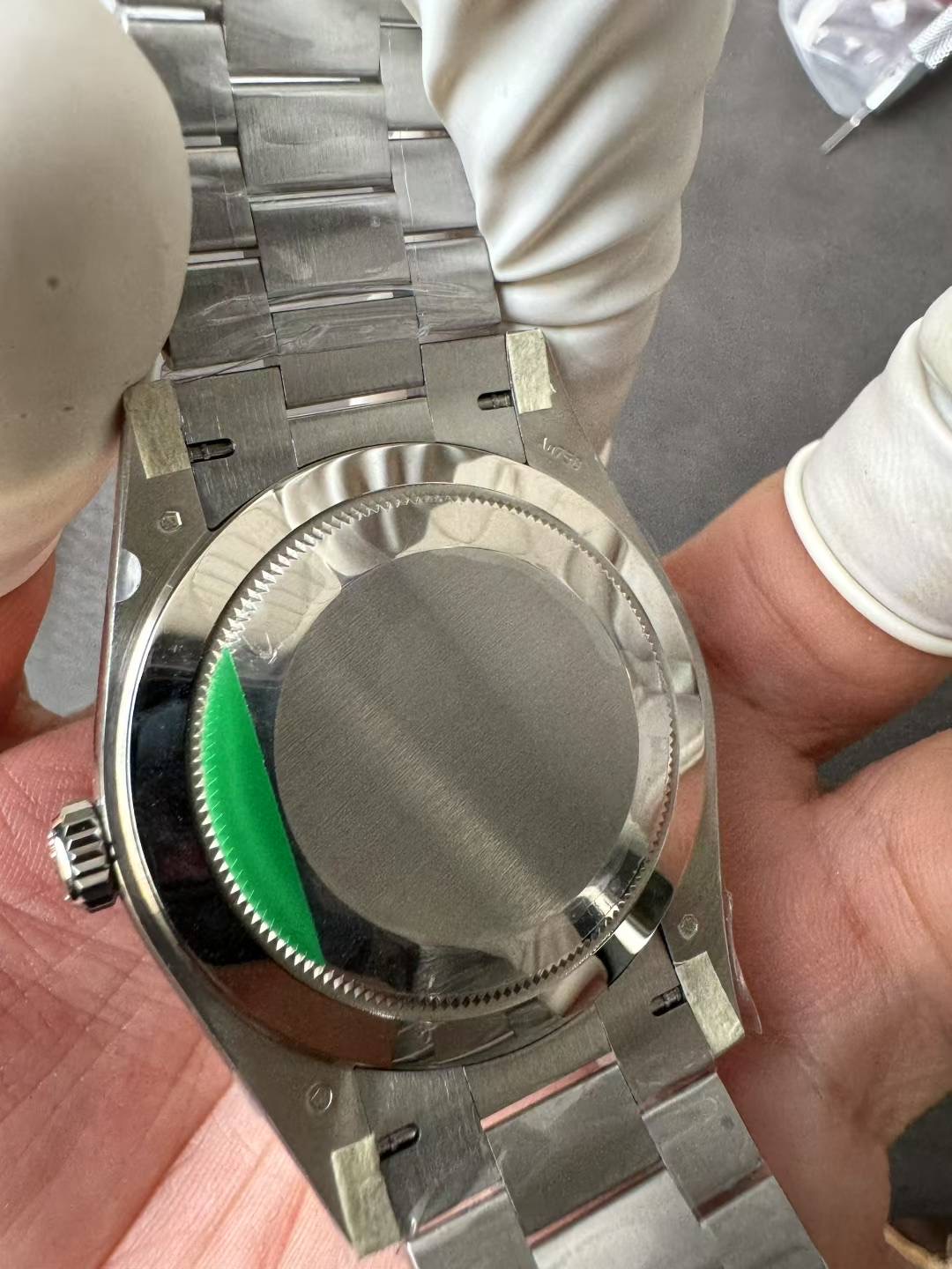 Super Clone Rolex 1:1 Day Date Platinum Gray Dial Bar Studs