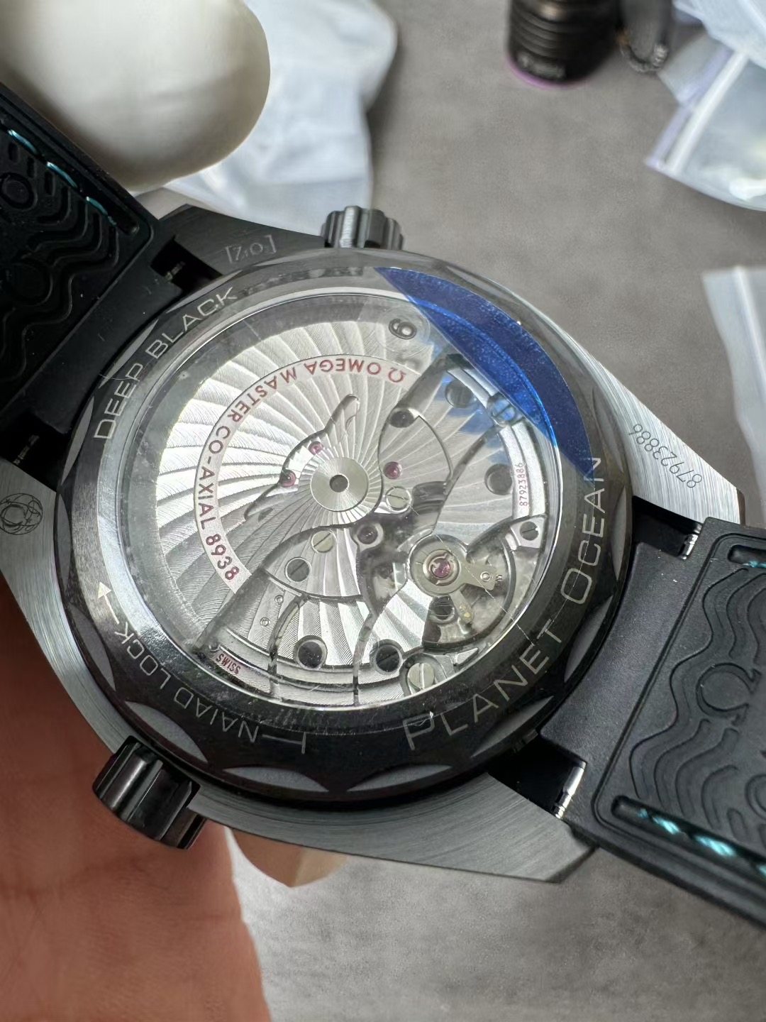 Super Clone 1:1 Omega Seamaster 215.92.46.2201.006 Black Ceramic Case Tiffany Blue Titanium Map