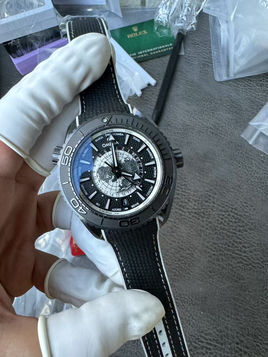 Omega Seamaster Planet Ocean GMT Worldtimer 215.92.46.22.01.007 Full ceramic Super Clone