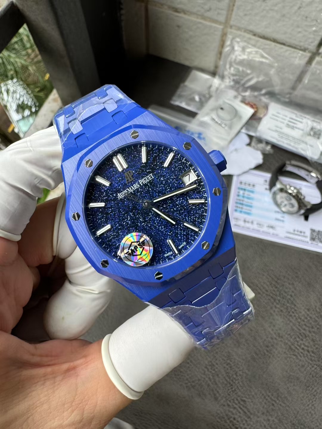 Super Clone 1:1 Audemars Piguet Royal Oak 15500 Blue Ceramic Starry Sky Dial 41mm