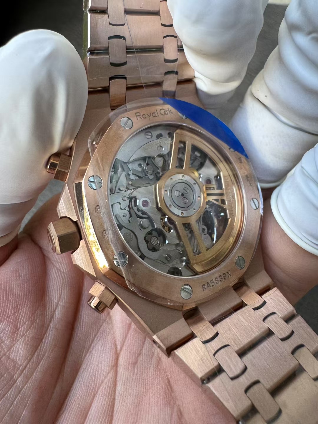 Super Clone Audemars Piguet 1:1 Royal Oak Chronograph 26240 Watches – 41mm Rose Gold with Blue Dial