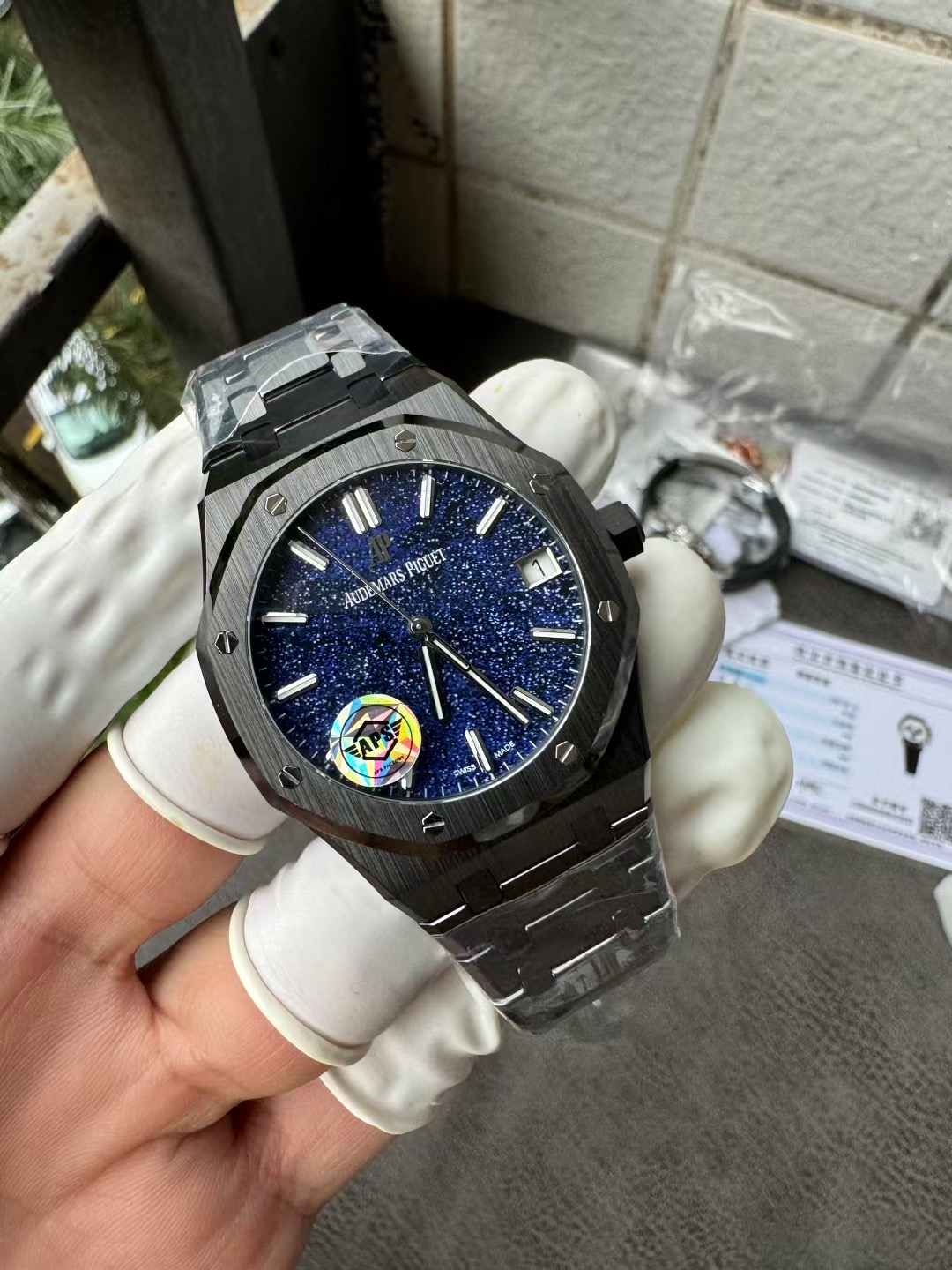 Super Clone 1:1 Audemars Piguet Royal Oak 15500 Black Ceramic Starry Sky Dial 41mm