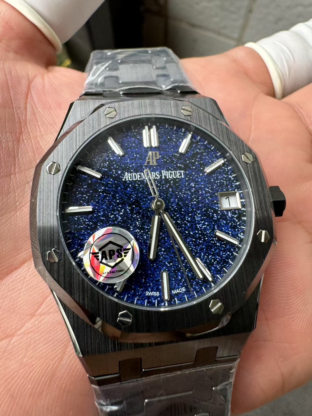 Super Clone 1:1 Audemars Piguet Royal Oak 15500 Black Ceramic Starry Sky Dial 41mm