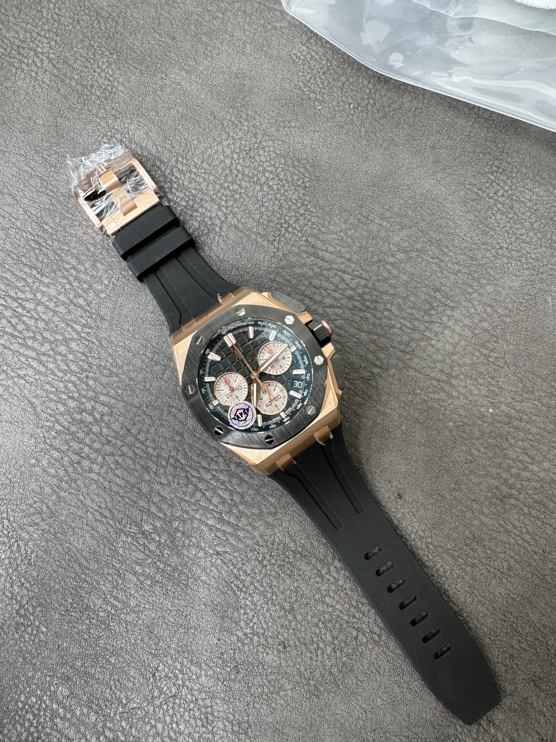 Super Clone Audemars Piguet 1:1 Royal Oak Chronograph 26420 Watch - 43mm Rose Gold with Black Dial