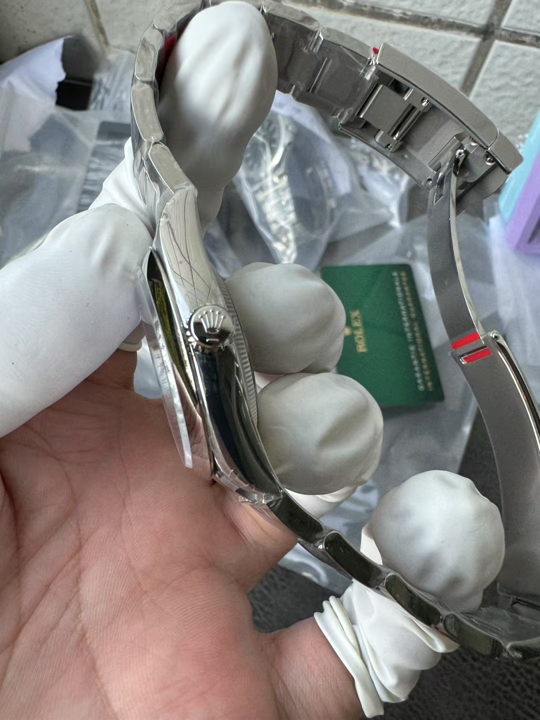 Rolex Oyster Perpetual 41mm M124330 Stainless Steel Model with Purple Dial, Oystersteel Top Cover Replica