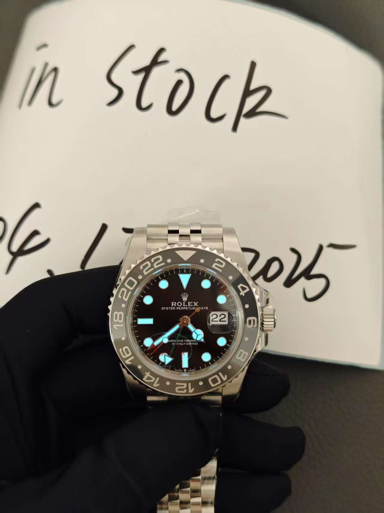 Rolex Bruce Wayne GMT Master II 126710grnr-0003 Black/Grey two-tone ceramic bezel Stainless Steel (40mm) Super Clone