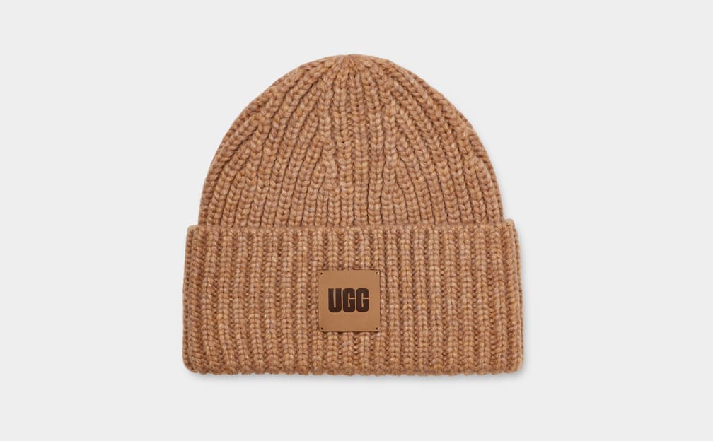 Chunky Rib Knit Beanie Set