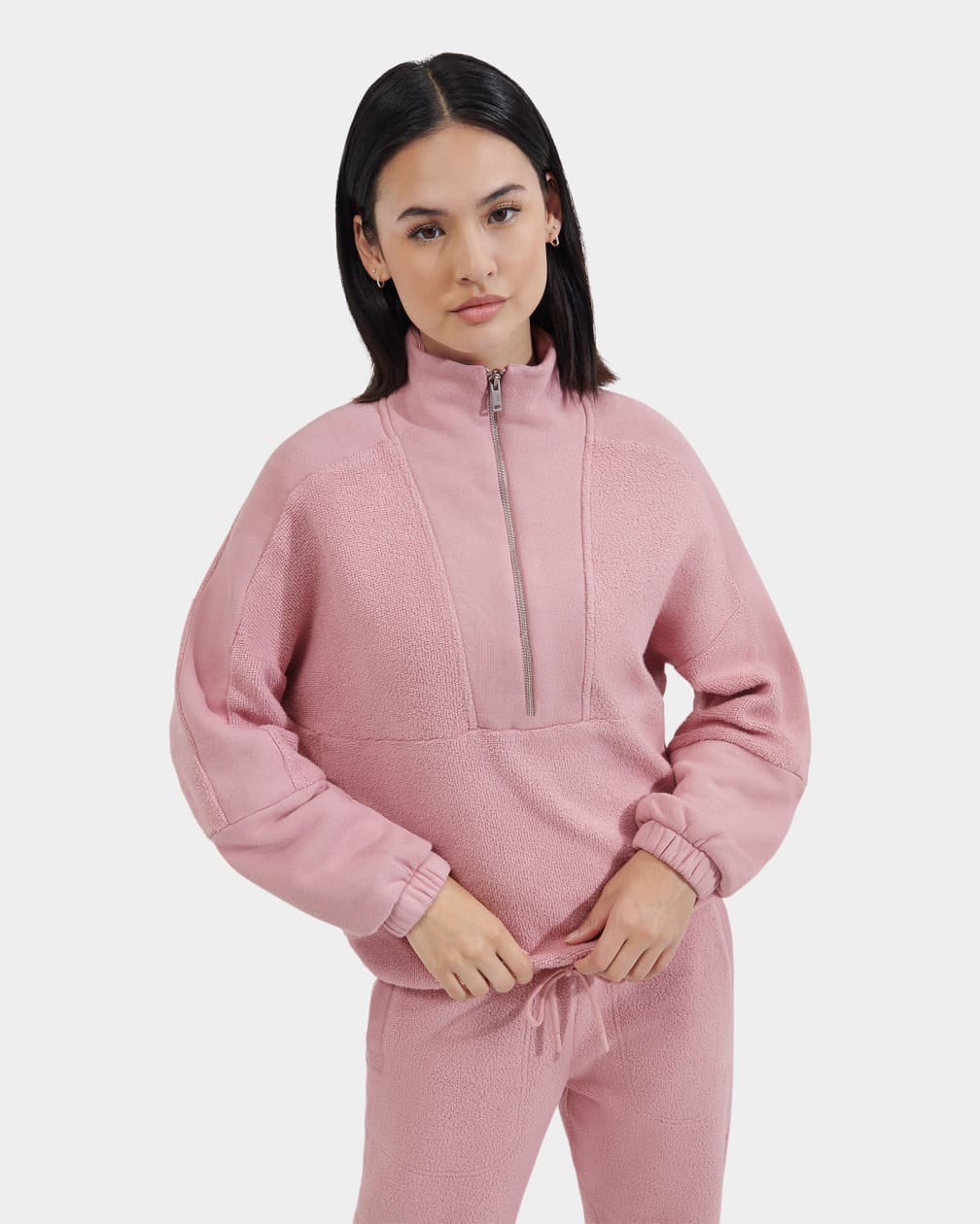 Elana Mixed Half Zip Sweater