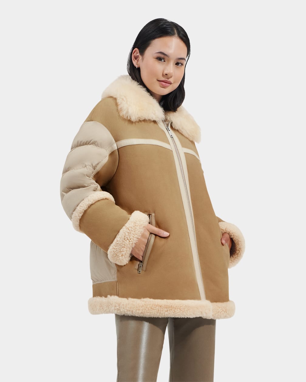 Chateau Shearling/Nylon Jacket