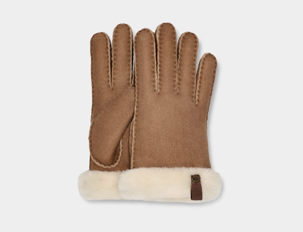 Shorty Glove With Leather Trim
