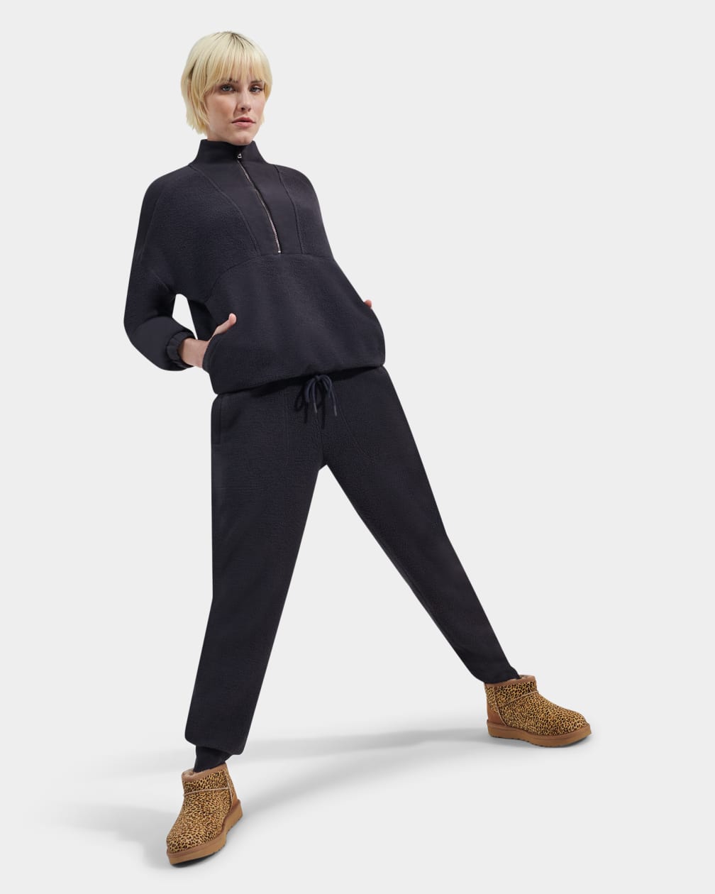 Elana Mixed Half Zip Sweater