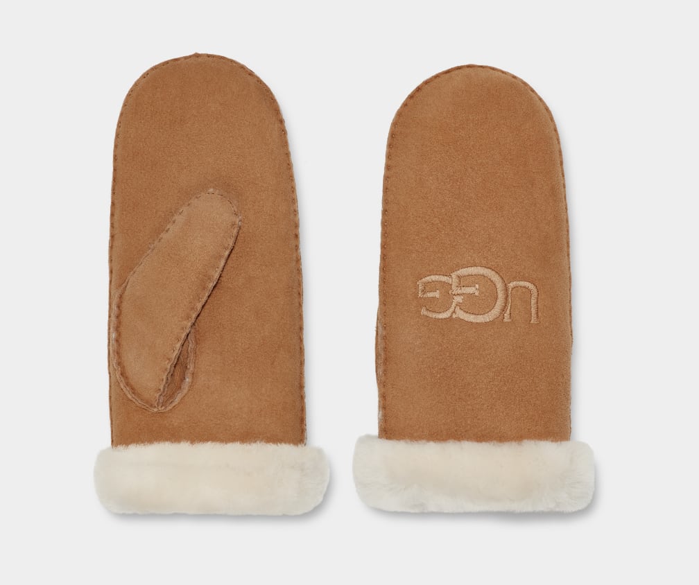Sheepskin Embroider Mitten
