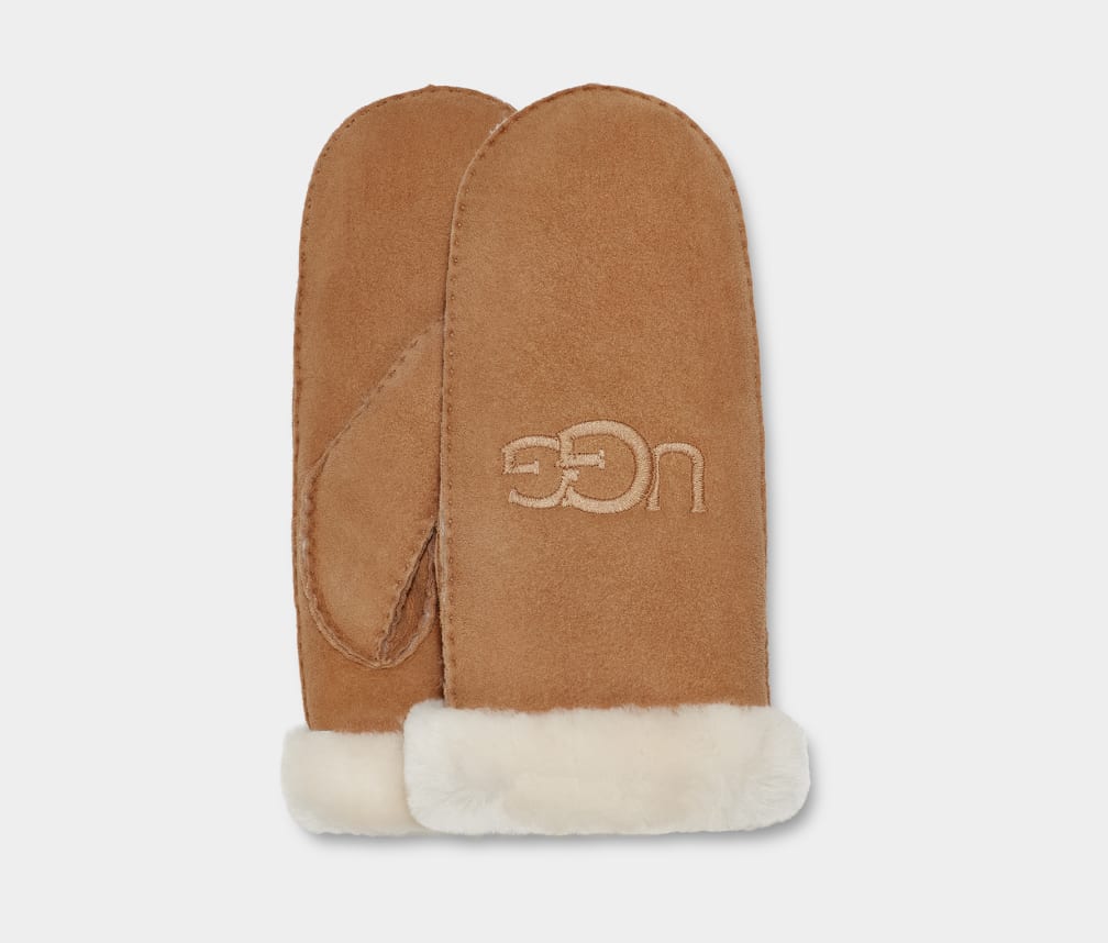 Sheepskin Embroider Mitten