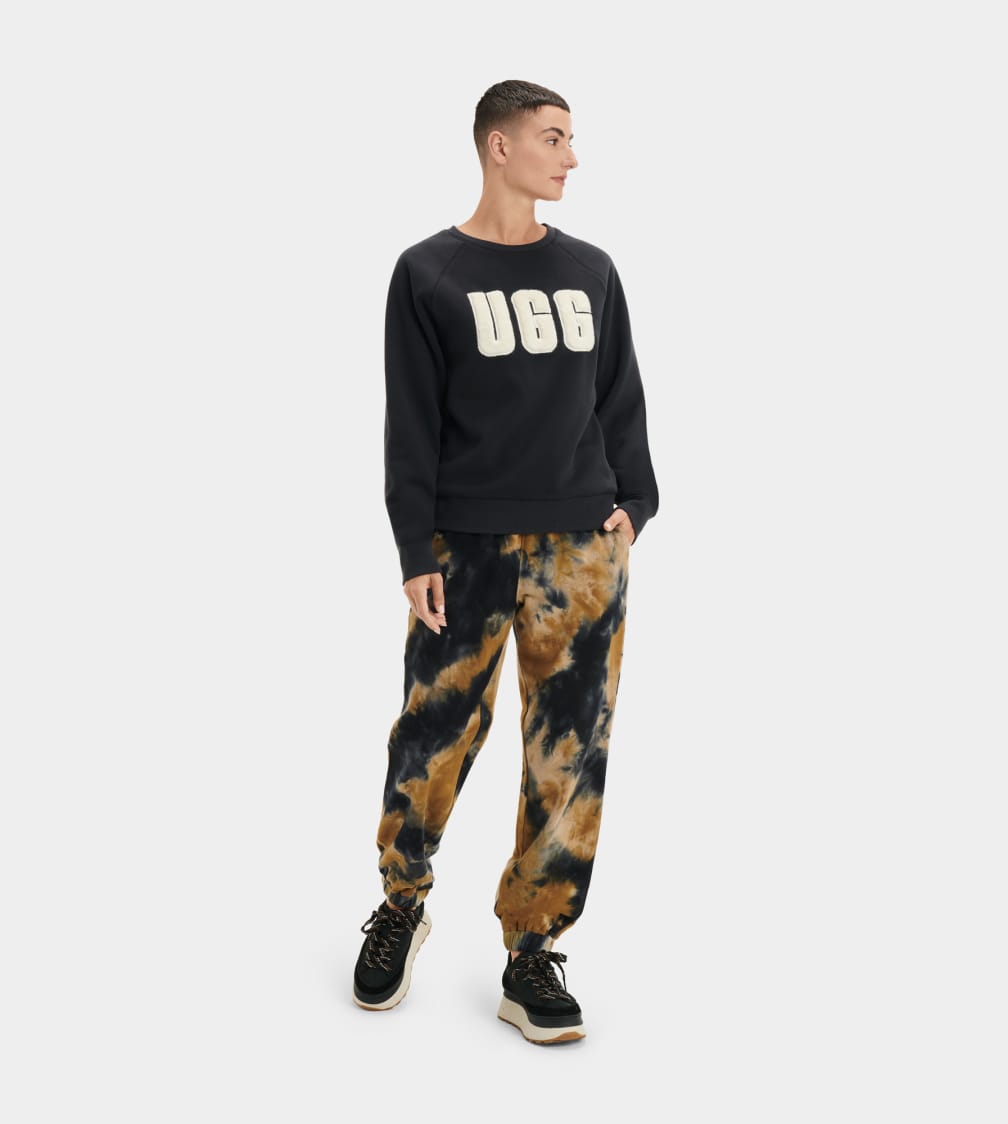 Madeline Fuzzy Logo Crewneck Top