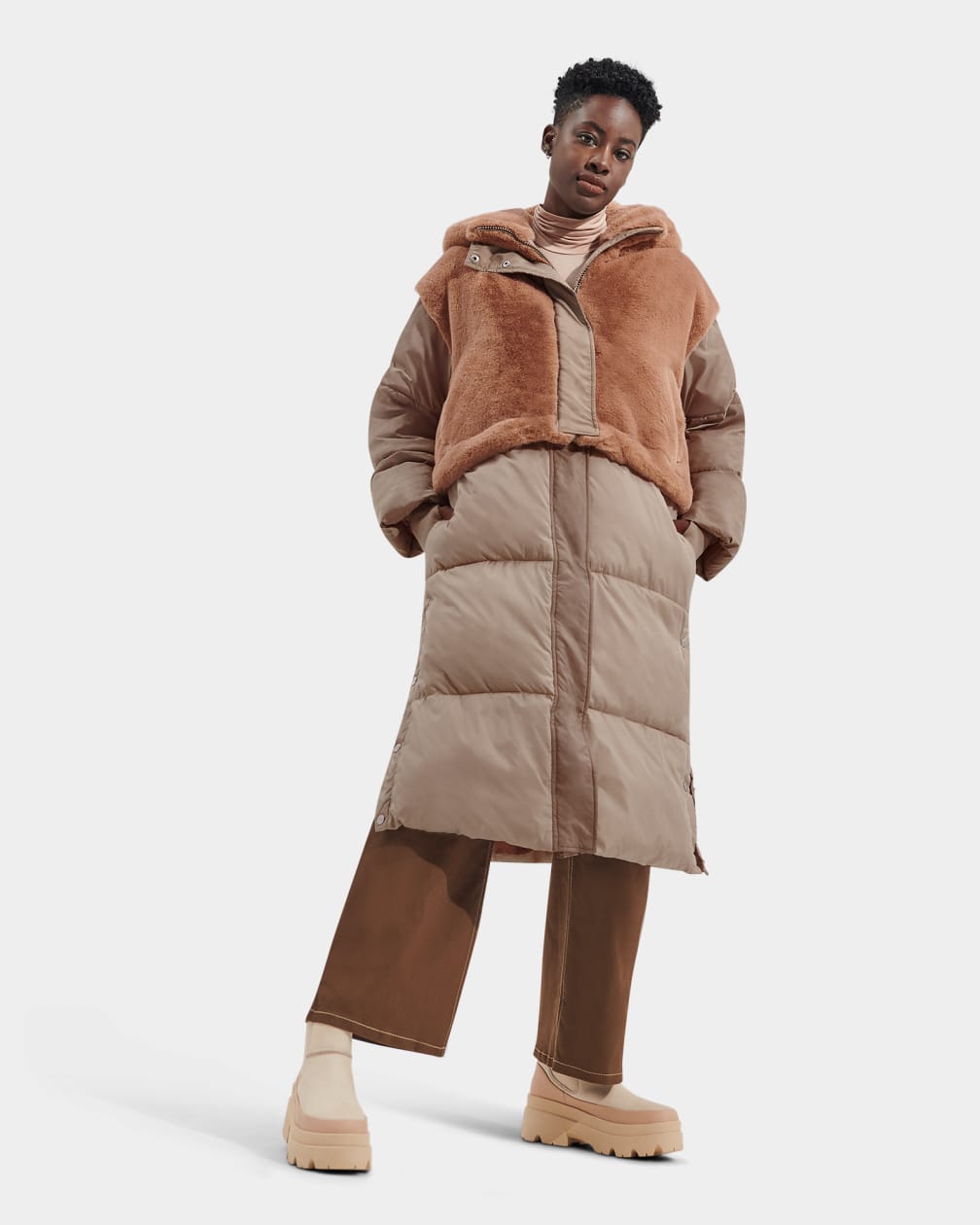 Keeley Conv Puffer Faux Fur Jacket