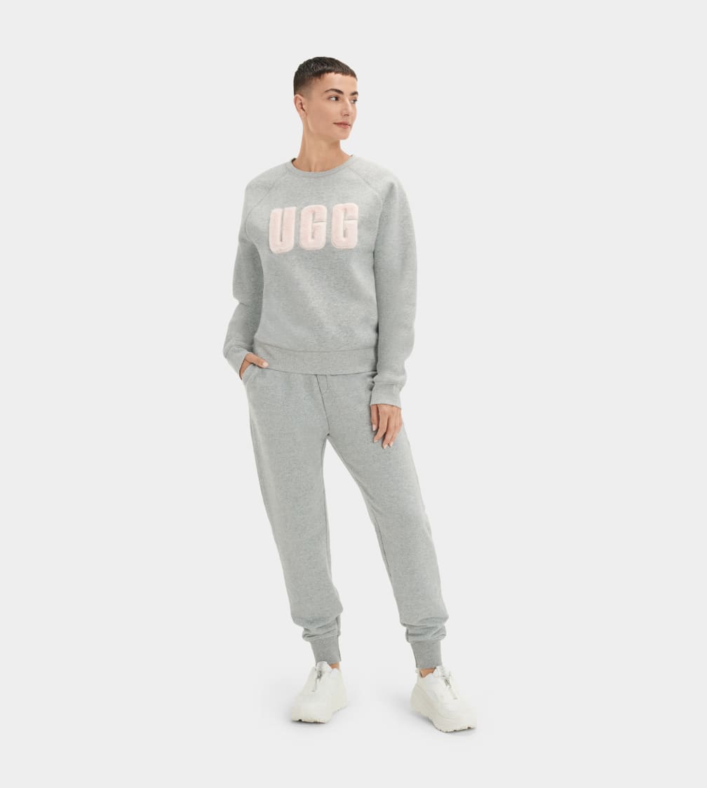 Madeline Fuzzy Logo Crewneck Top