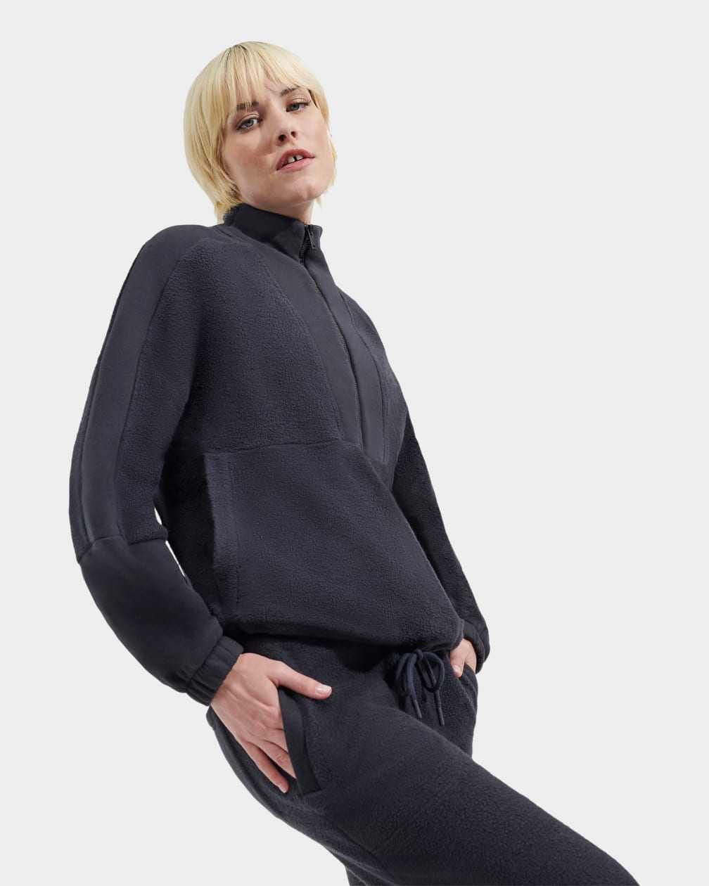 Elana Mixed Half Zip Sweater