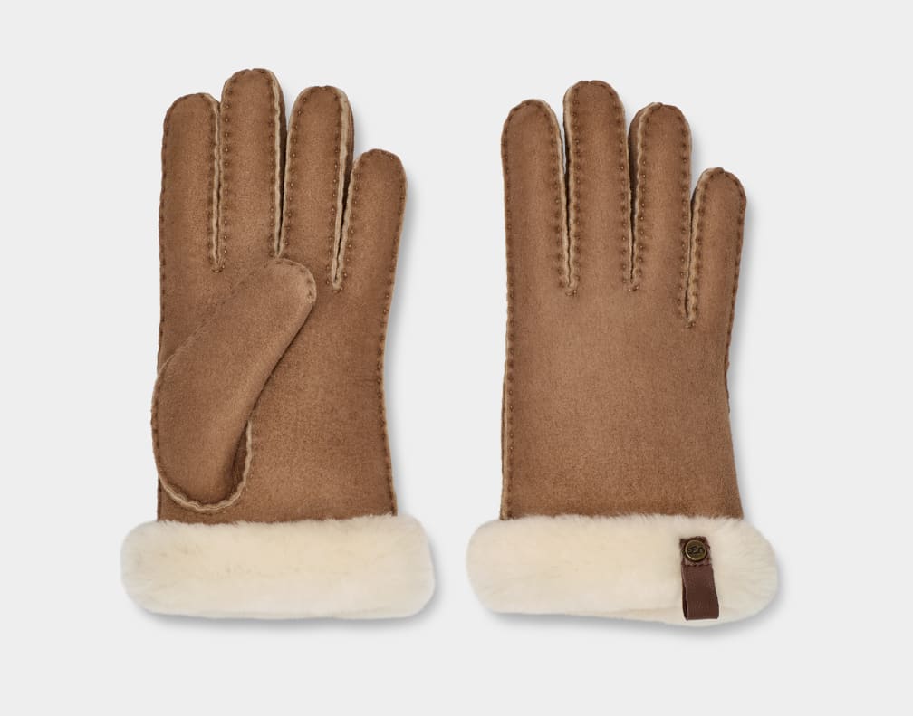 Shorty Glove With Leather Trim