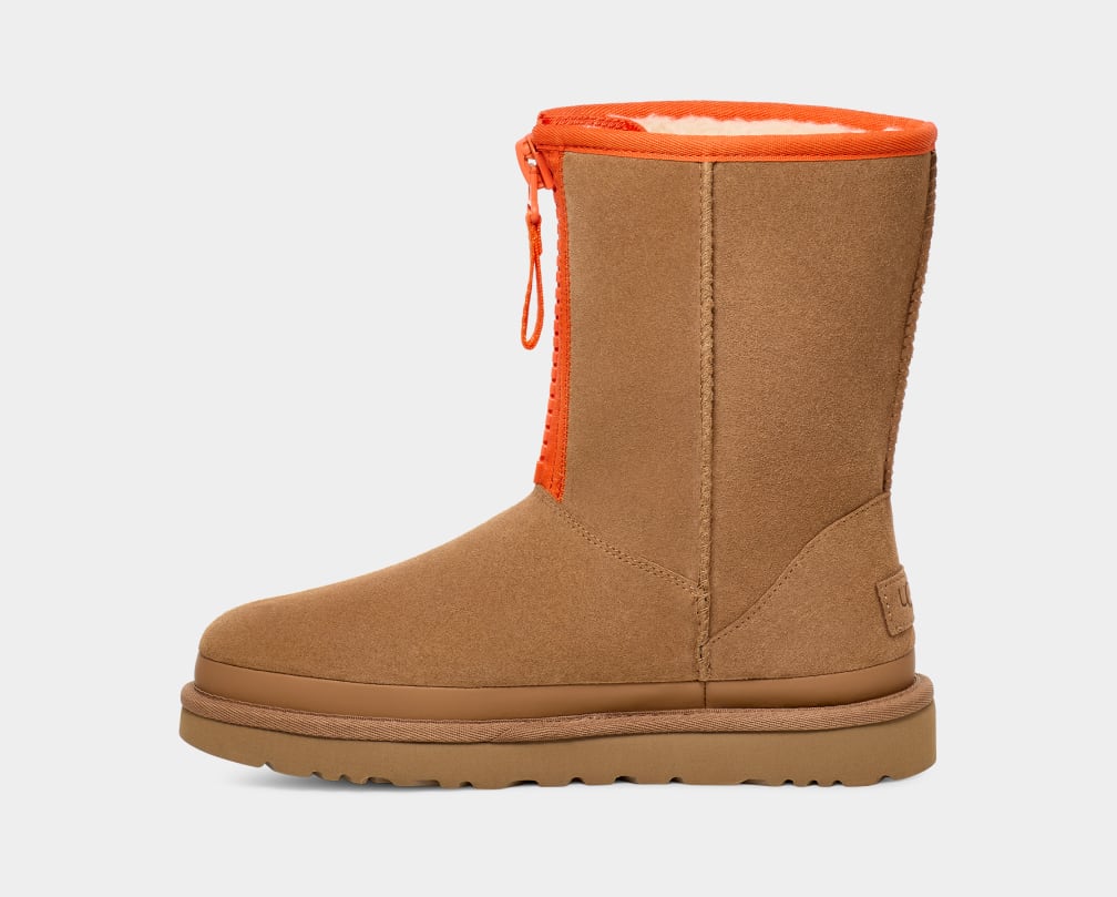 Classic Short Zipper Tape Logo Boot