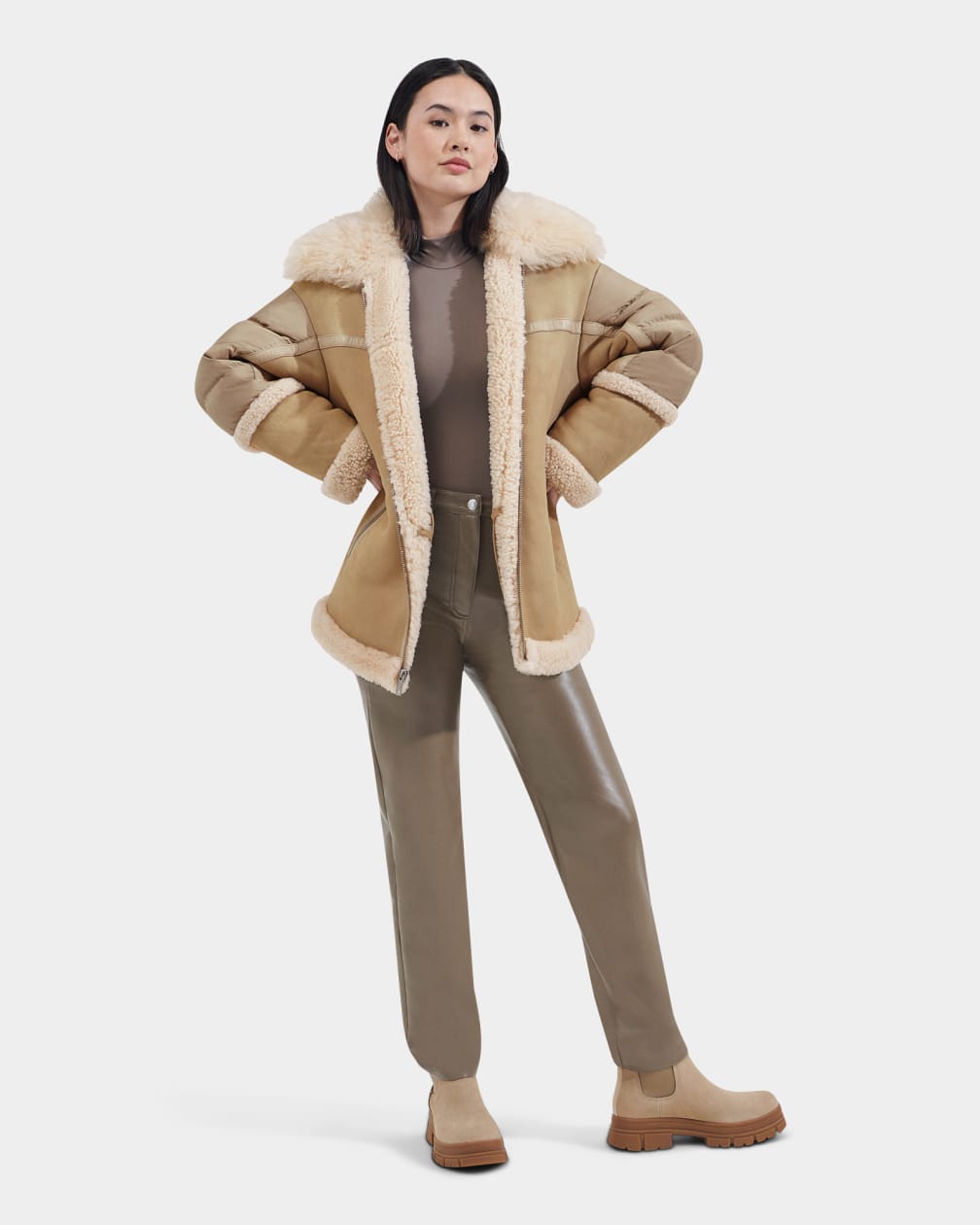 Chateau Shearling/Nylon Jacket