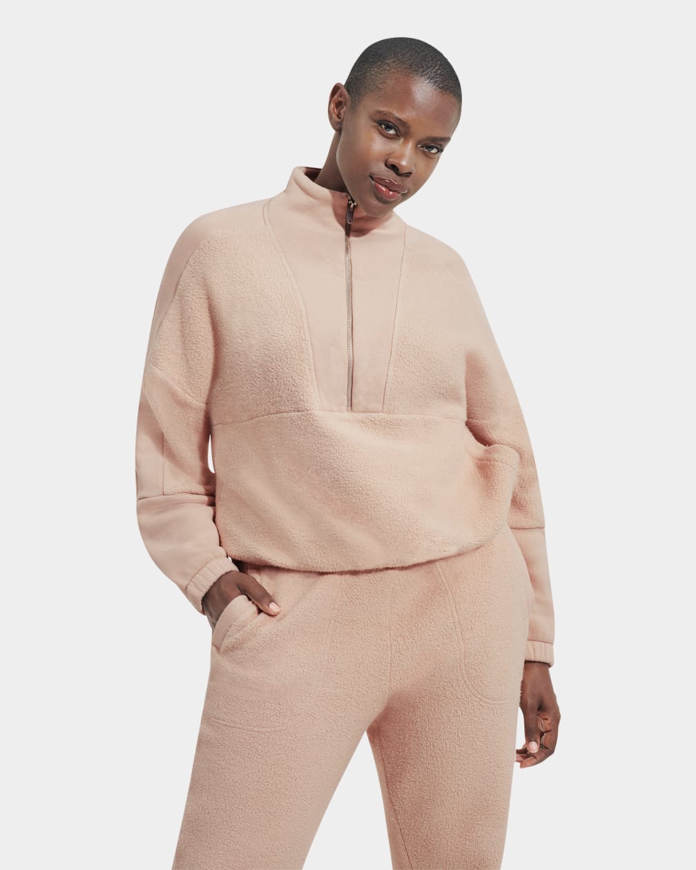 Elana Mixed Half Zip Sweater