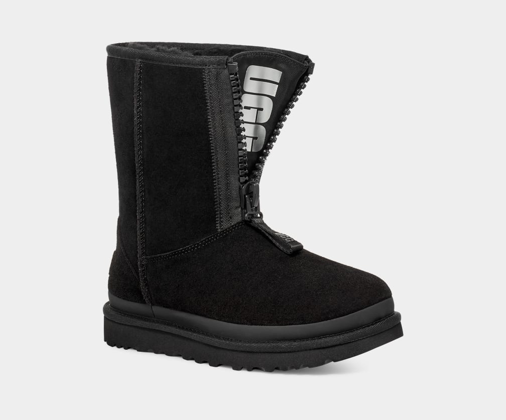Classic Short Zipper Tape Logo Boot
