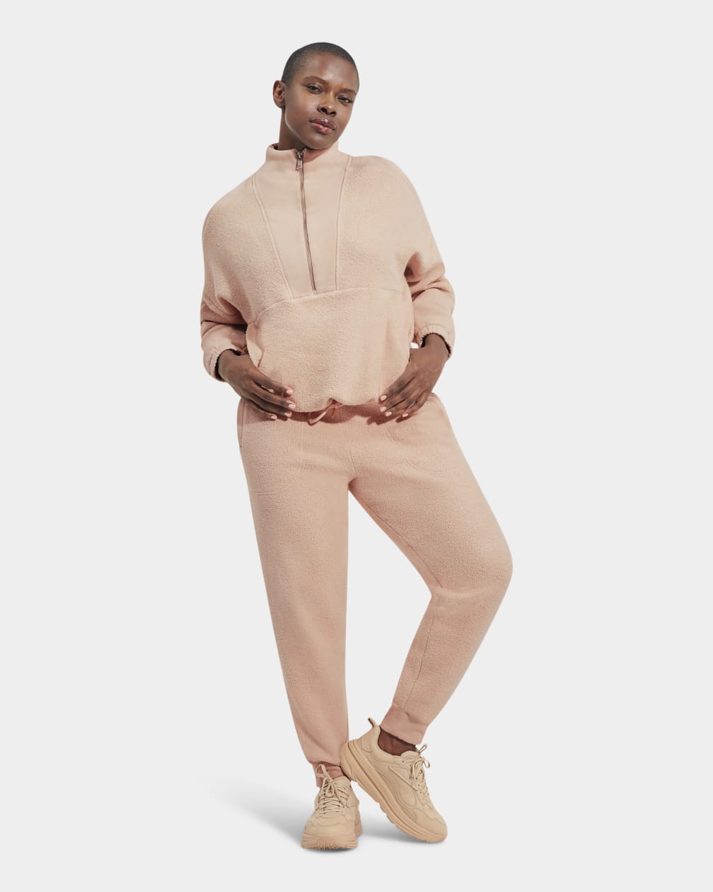 Elana Mixed Half Zip Sweater