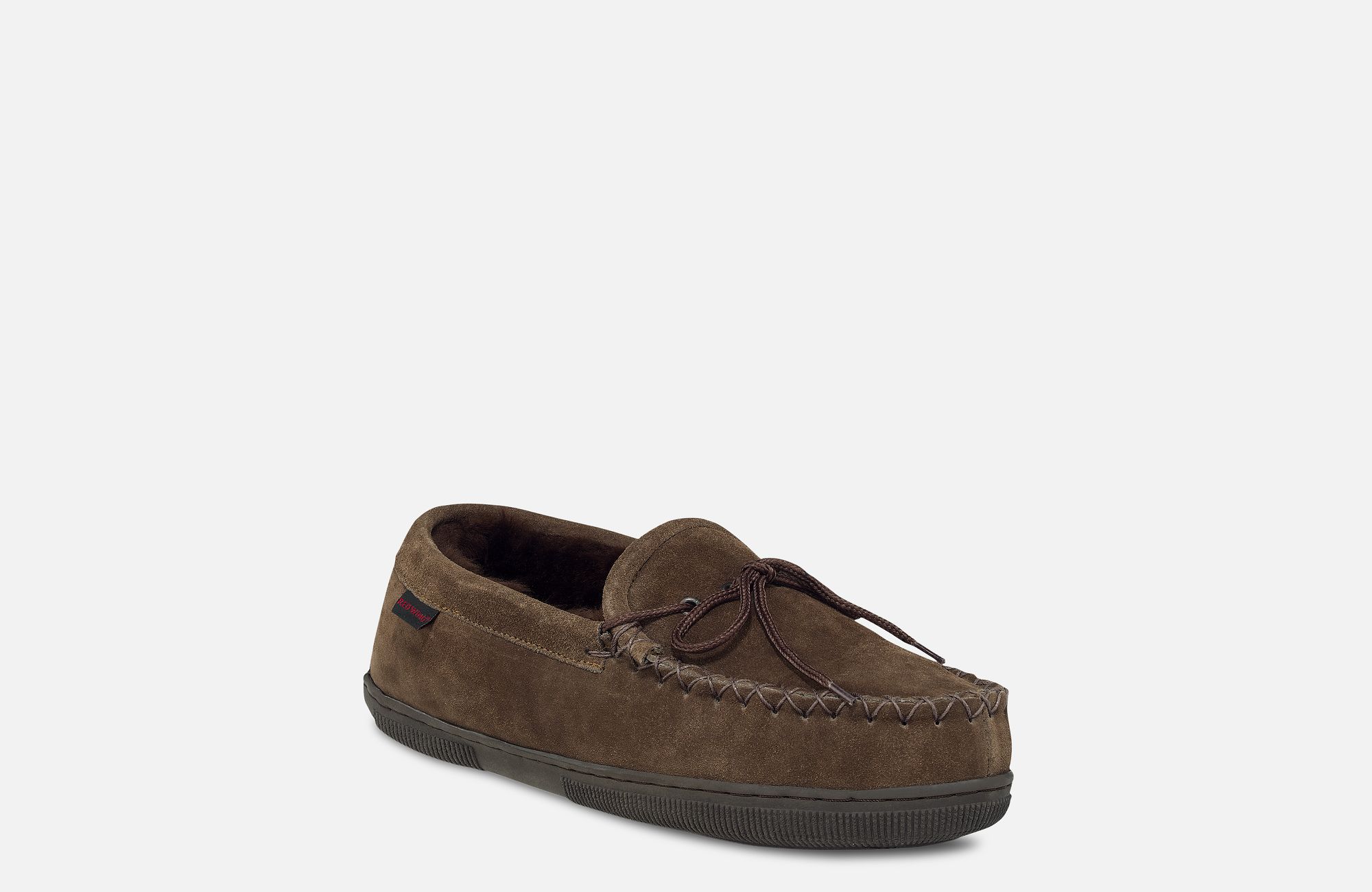 Fleece-Lined Suede Loafer Slippers