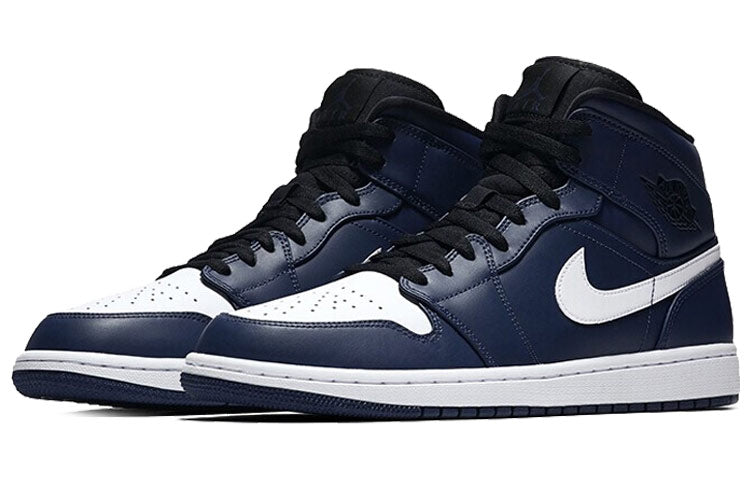 Air Jordan 1 Mid \'Obsidian\'  554724-401 Signature Shoe