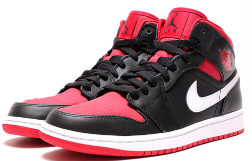 Air Jordan 1 Mid \'Black Gym Red\'  554724-020 Signature Shoe