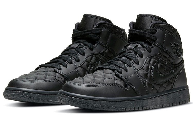 (WMNS) Air Jordan 1 Mid SE \'Black Quilted\'  DB6078-001 Classic Sneakers