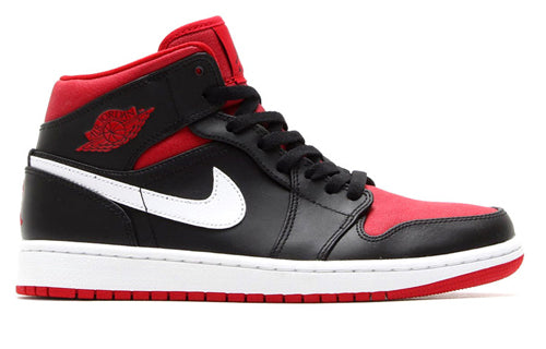 Air Jordan 1 Mid \'Black Gym Red\'  554724-020 Signature Shoe