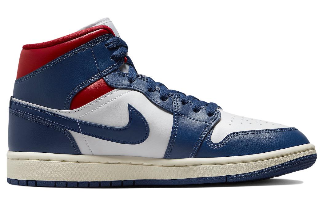 (WMNS) Air Jordan 1 Mid \'French Blue Gym Red\'  BQ6472-146 Classic Sneakers