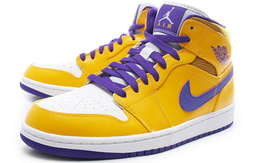 Air Jordan 1 Mid \'Lakers\'  554724-708 Cultural Kicks