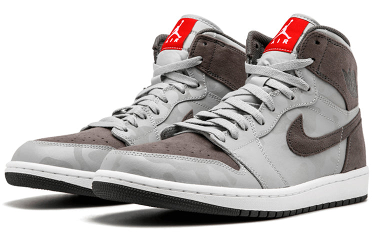 Air Jordan 1 Retro High Premium \'Grey Camo\'  AA3993-027 Signature Shoe