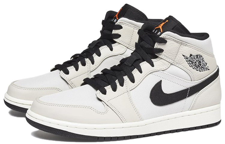 Air Jordan 1 Retro Mid SE \'Light Bone\'  852542-002 Signature Shoe