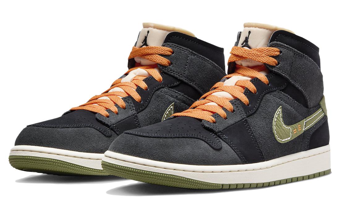 Air Jordan 1 Mid SE Craft \'Anthracite Light Olive\'  FD6817-003 Vintage Sportswear