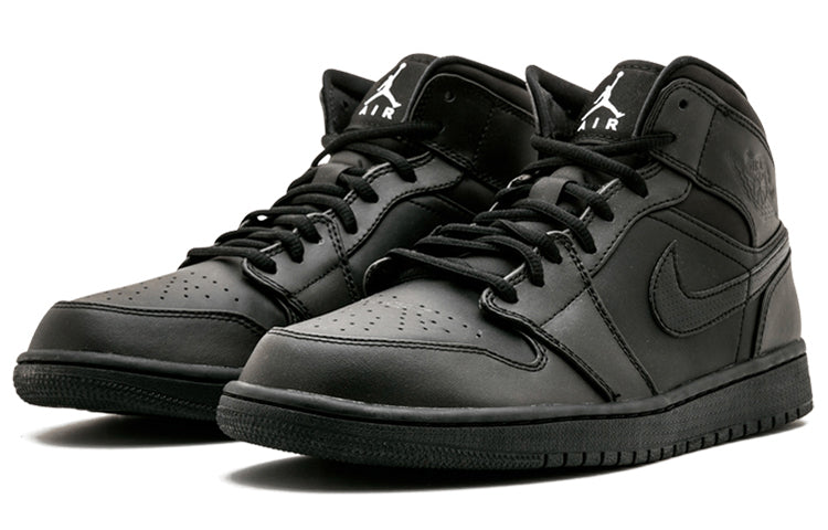 Air Jordan 1 Mid \'Black White\'  554724-034 Classic Sneakers