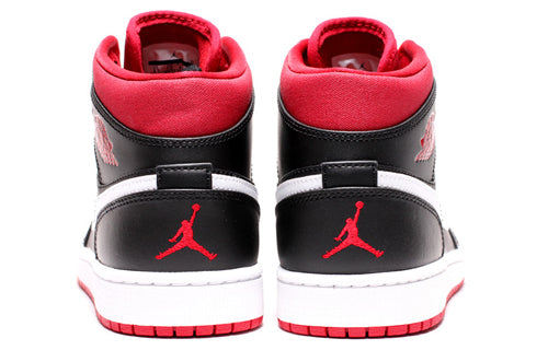 Air Jordan 1 Mid \'Black Gym Red\'  554724-020 Signature Shoe